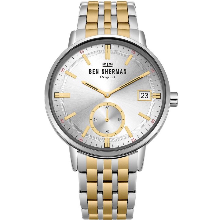 Ceas barbatesc Ben Sherman WB071GSM, Quartz, 41mm, 3ATM, Argintiu