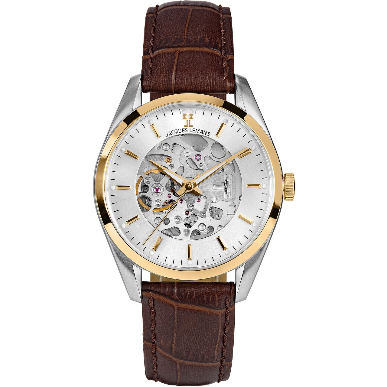 Ceas barbatesc Jacques Lemans 1-2087D, Automatic, 40mm, 5ATM, Argintiu