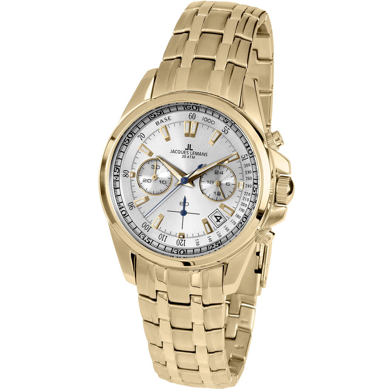 Ceas barbatesc Jacques Lemans 1-1830H, Quartz, 40mm, 10ATM, Auriu
