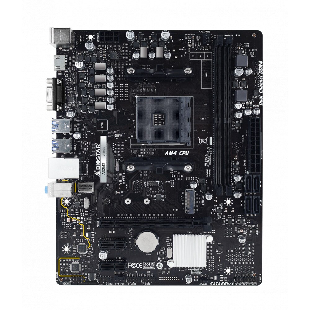 Placa de baza BIOSTAR A32M2, AMD, socket AM4, Ver 6.X