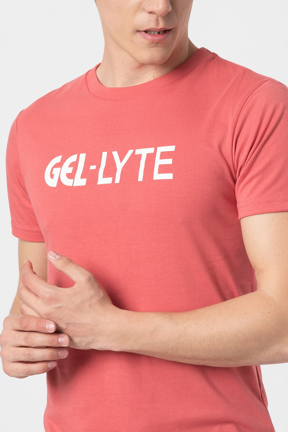 Asics, Tricou cu imprimeu text Gel-Lyte, Rosu stins