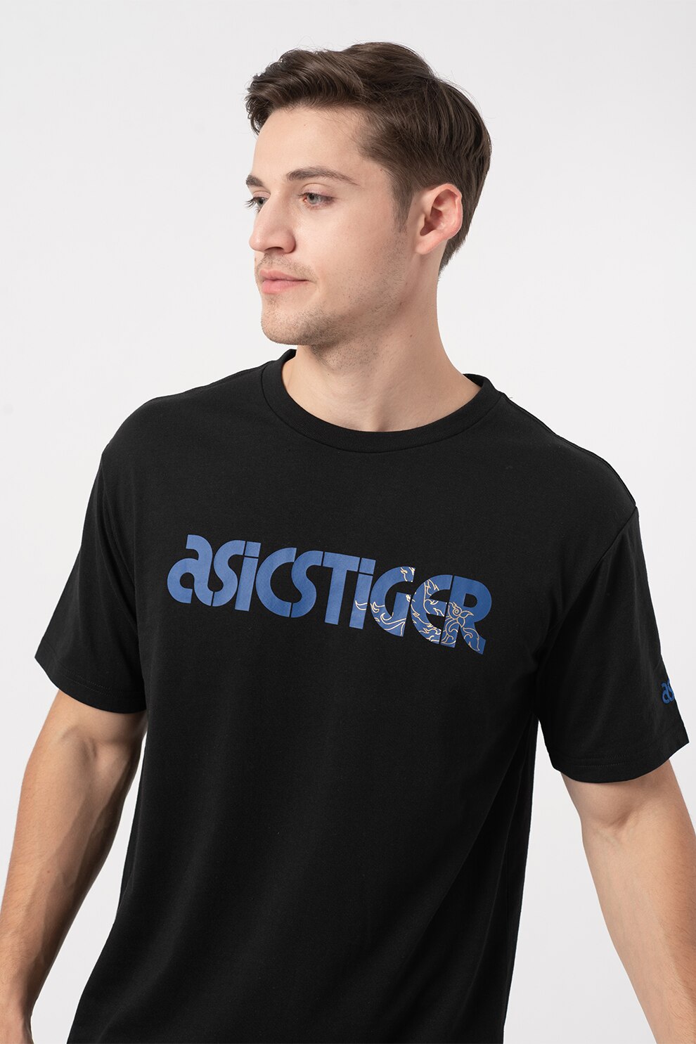 Asics, Tricou cu aplicatie logo Carnival, Negru
