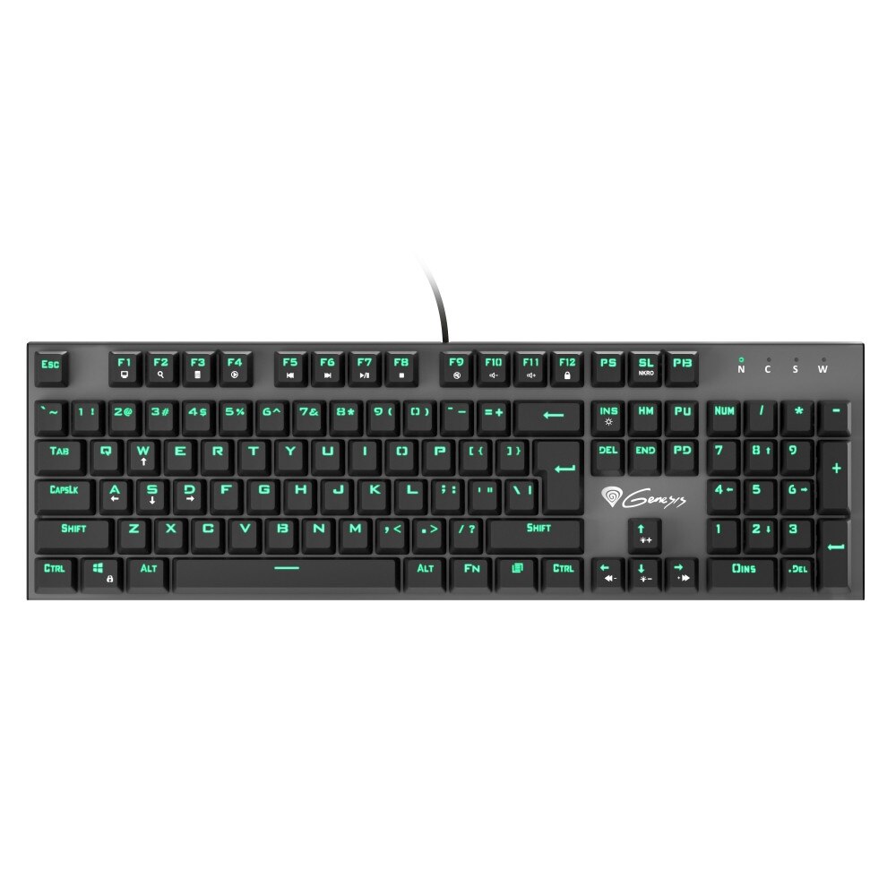 Tastatura gaming Genesis, Mecanica, USB, Iluminata, 442 x 136 x 36 mm, Negru