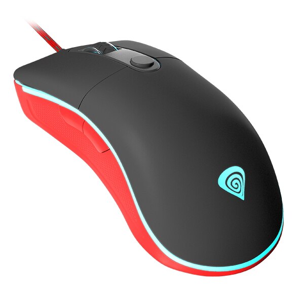 Mouse de gaming Genesis, Optic, 7200 Dpi, Ergonomic, Memorie incorporata, Senzor optic, Negru/Rosu