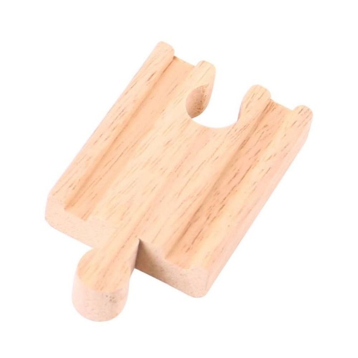 Комплект от дървени мини ЖП релси, Bigjigs, Прави, 8 бр