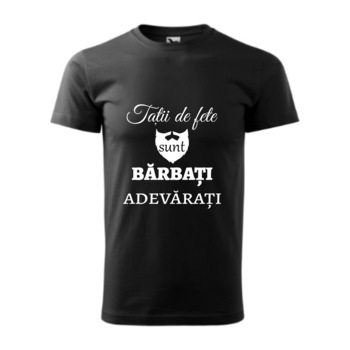 Tricou basic barbati personalizat, Adler, bumbac, negru S Tatii de fete sunt barbati adevarati