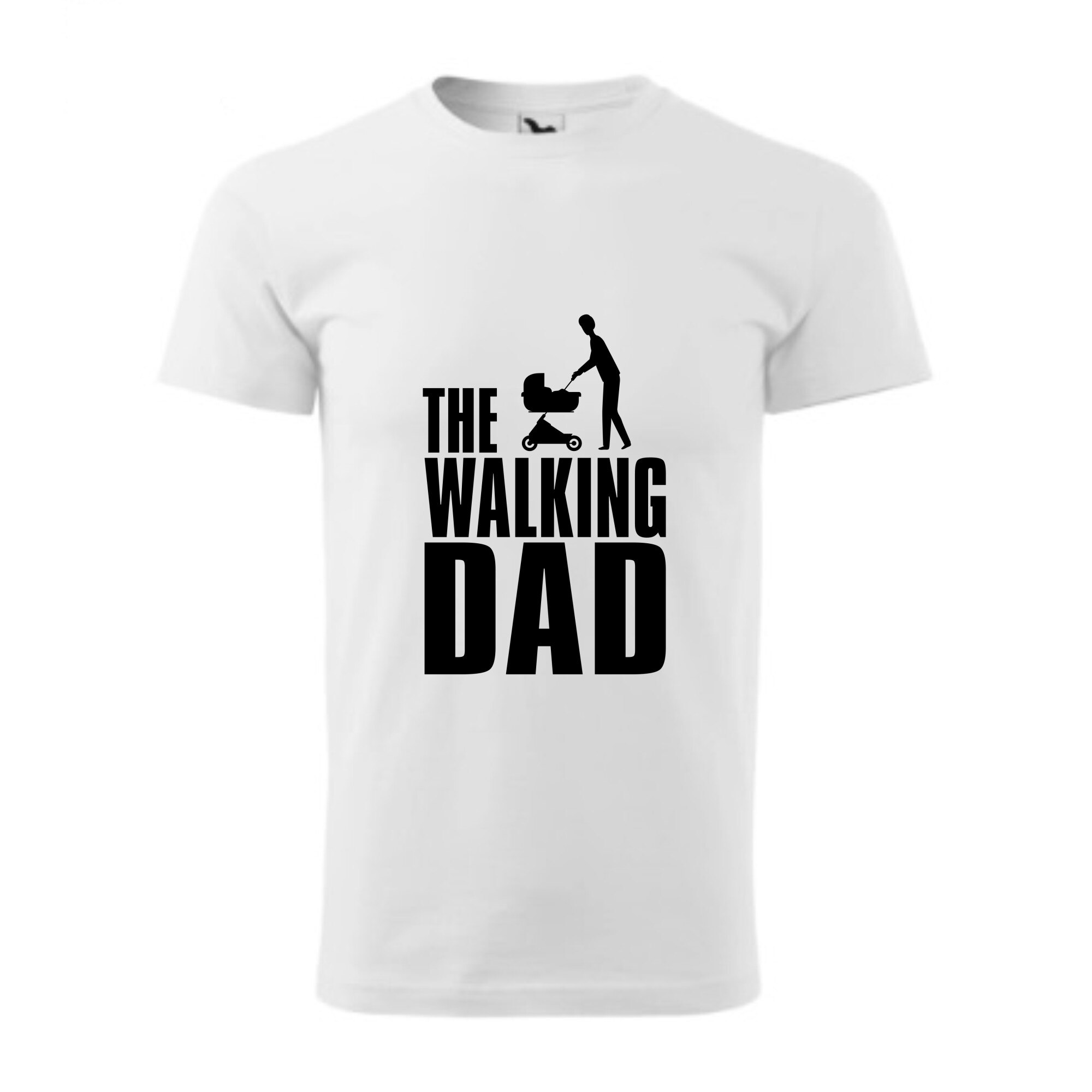 Tricou basic barbati personalizat, Adler, bumbac, alb XS Tatal plimba caruciorul