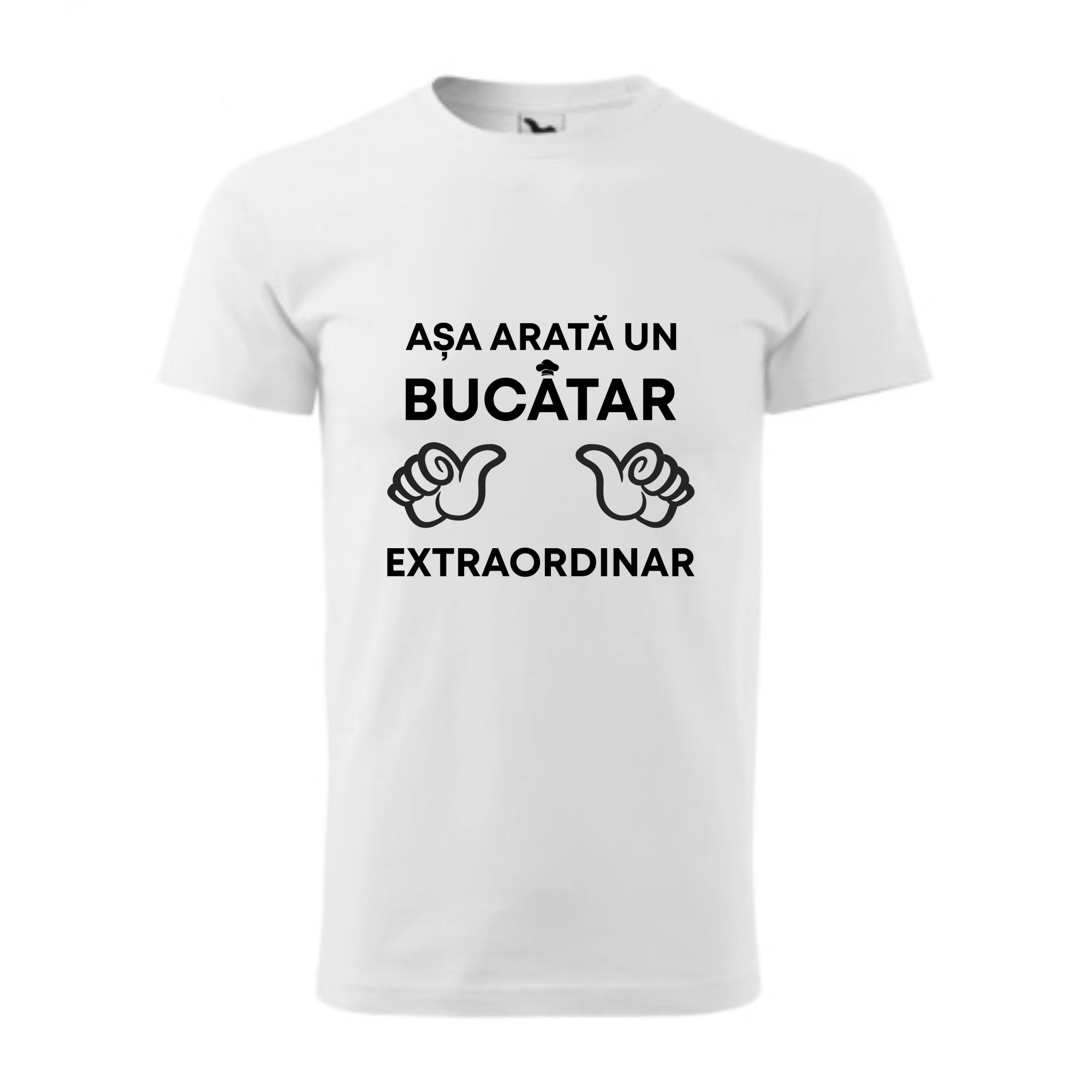 Tricou basic barbati personalizat, Adler, bumbac, alb XXL Asa arata un bucatar adevarat