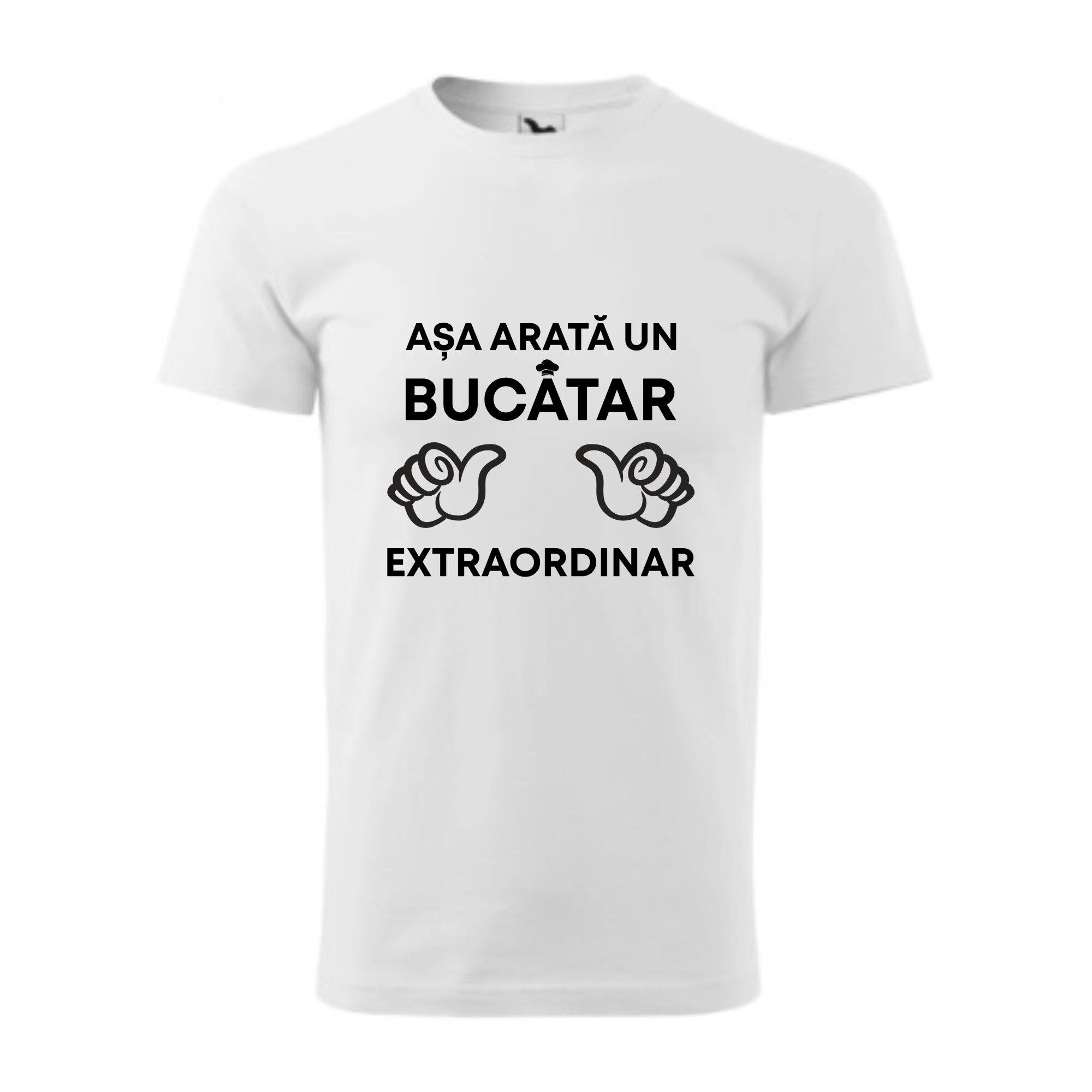 Tricou basic barbati personalizat, Adler, bumbac, alb S Asa arata un bucatar adevarat