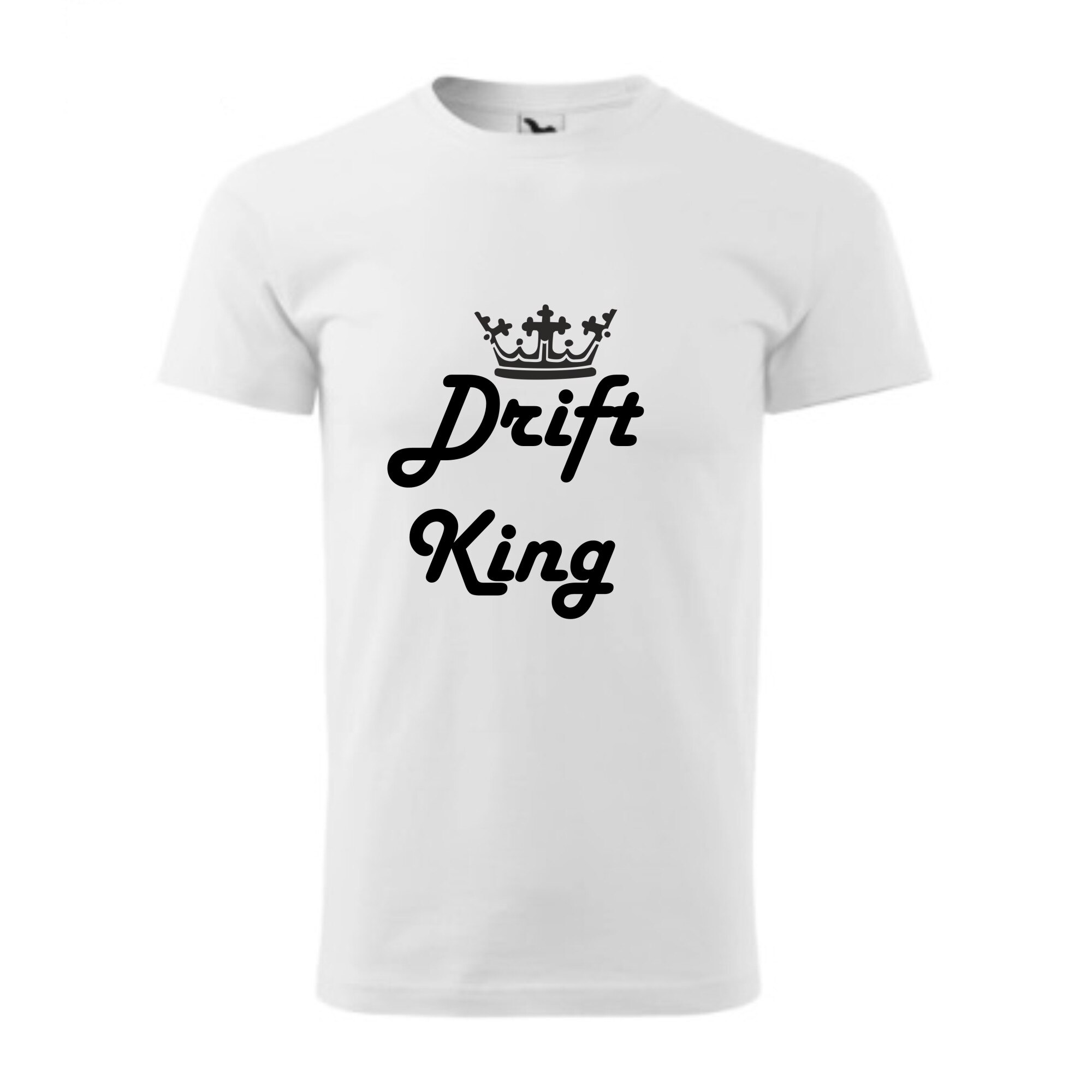 Tricou basic barbati personalizat, Adler, bumbac, alb M Regele drifturilor