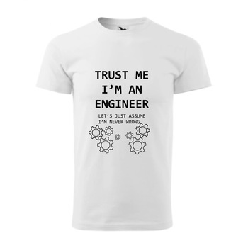 Tricou basic barbati personalizat, Adler, bumbac, alb S Sunt inginer