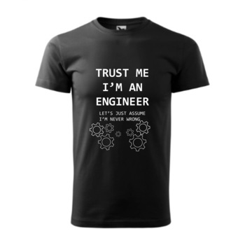 Tricou basic barbati personalizat, Adler, bumbac, negru S Sunt inginer