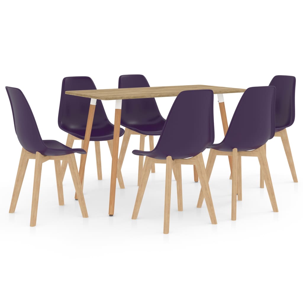 Set mobilier de bucatarie cu 7 piese, vidaXL, Plastic, 120 x 60 x 75 cm, Mov
