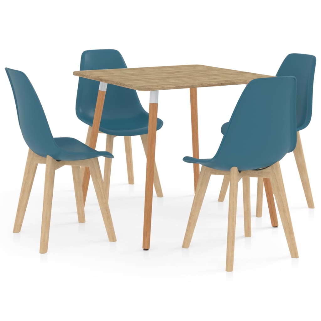 Set mobilier de bucatarie cu 5 piese, vidaXL, Plastic, 80 x 80 x 75 cm, Turcoaz