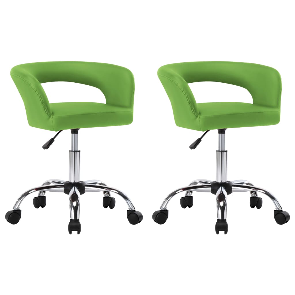 Set scaune de bucatarie, 2 buc, verde, piele ecologica 323265