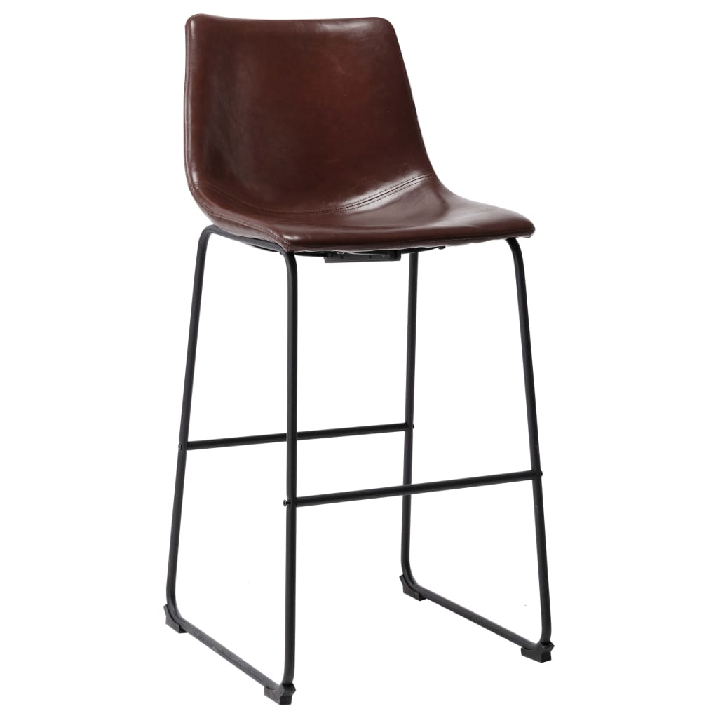 Scaun de bar, maro lucios, piele ecologica 320069 48,5 x 53,5 x 100 cm