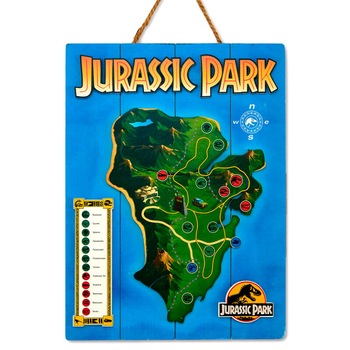 Poster din lemn Jurassic Park Wooden Map Poster din lemn Jurassic Park Wooden Map