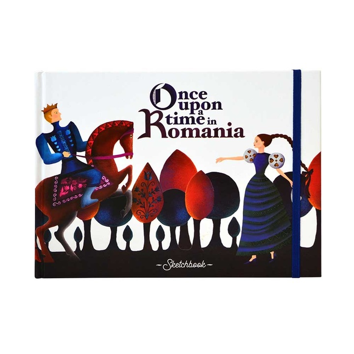 Caiet de Schitat, coperta inspirata din Basme Romanesti, A5, coperti groase pentru stabilitate, semn de carte si elastic pentru inchidere, 170x230x20