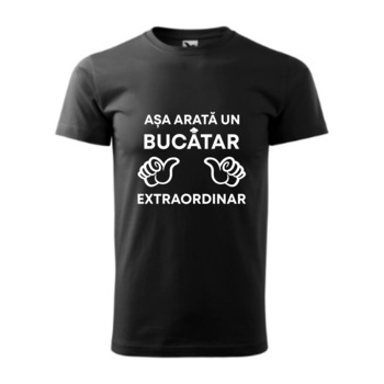 Tricou basic barbati personalizat, Adler, bumbac, negru M Asa arata un bucatar adevarat