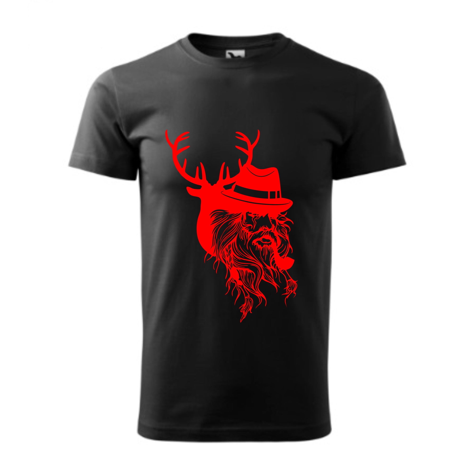 Tricou basic barbati personalizat, Adler, bumbac, negru XS Batranul cu pipa