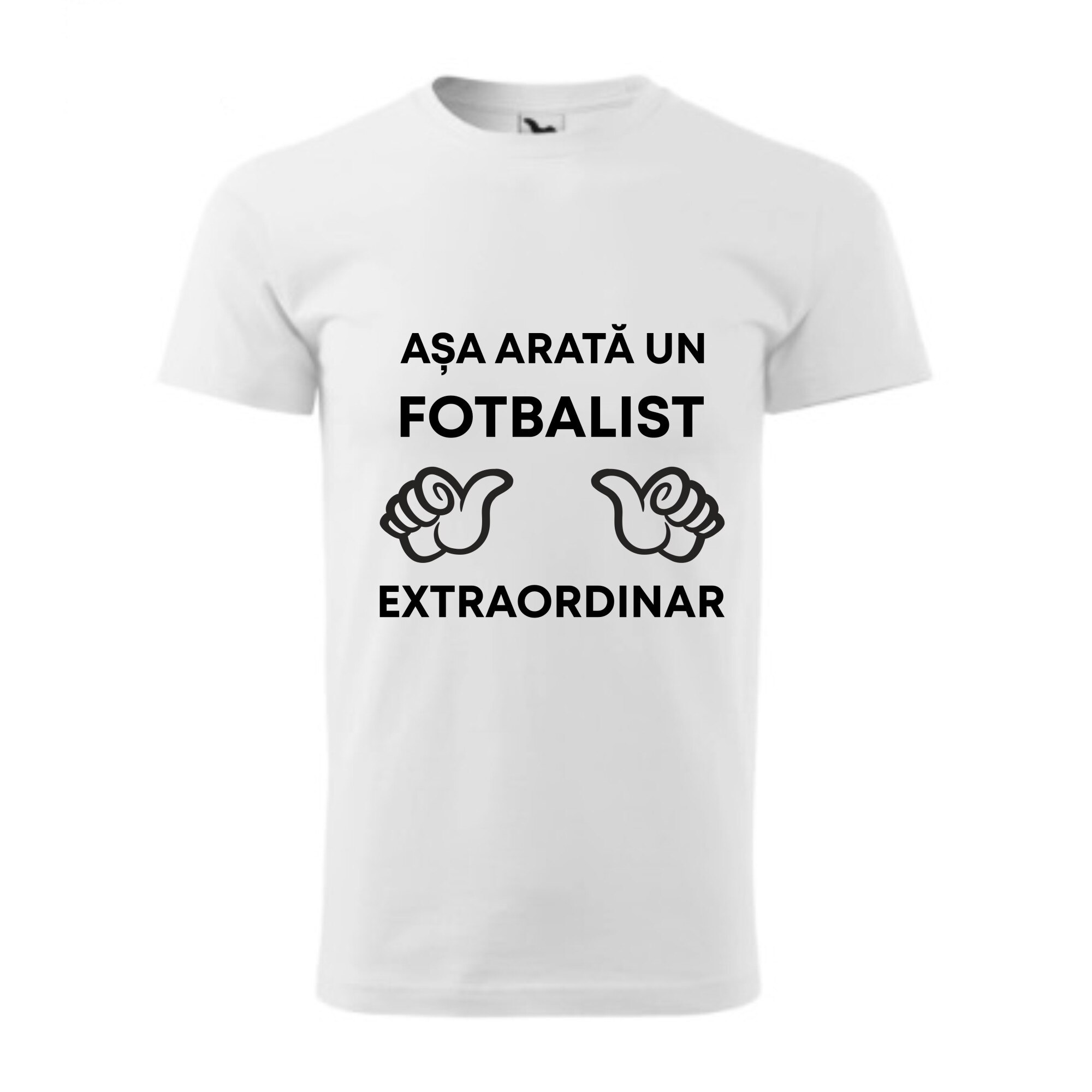 Tricou basic barbati personalizat, Adler, bumbac, alb XXL Asa arata un fotbalist extraordinar