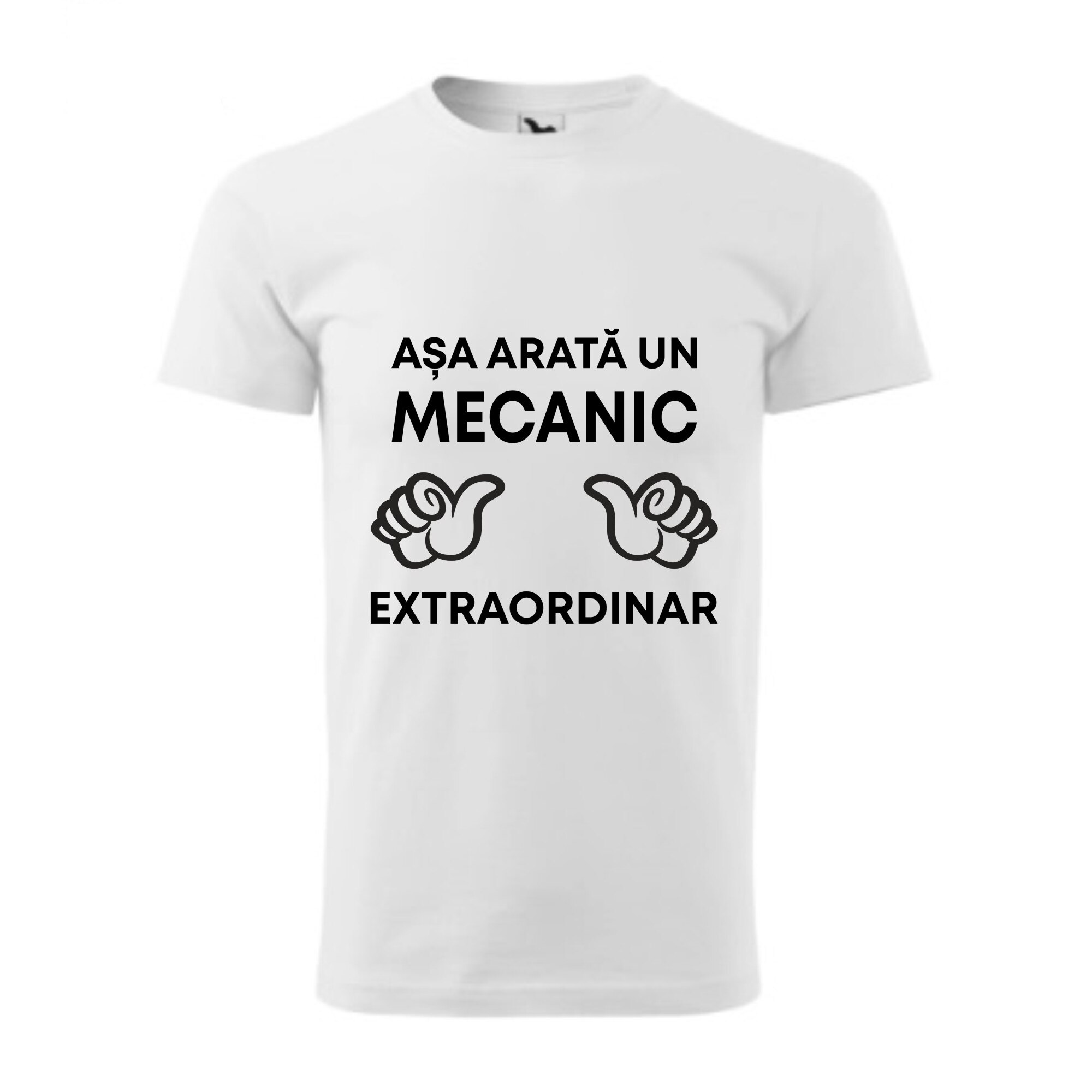 Tricou basic barbati personalizat, Adler, bumbac, alb M Asa arata un mecanic extraordinar