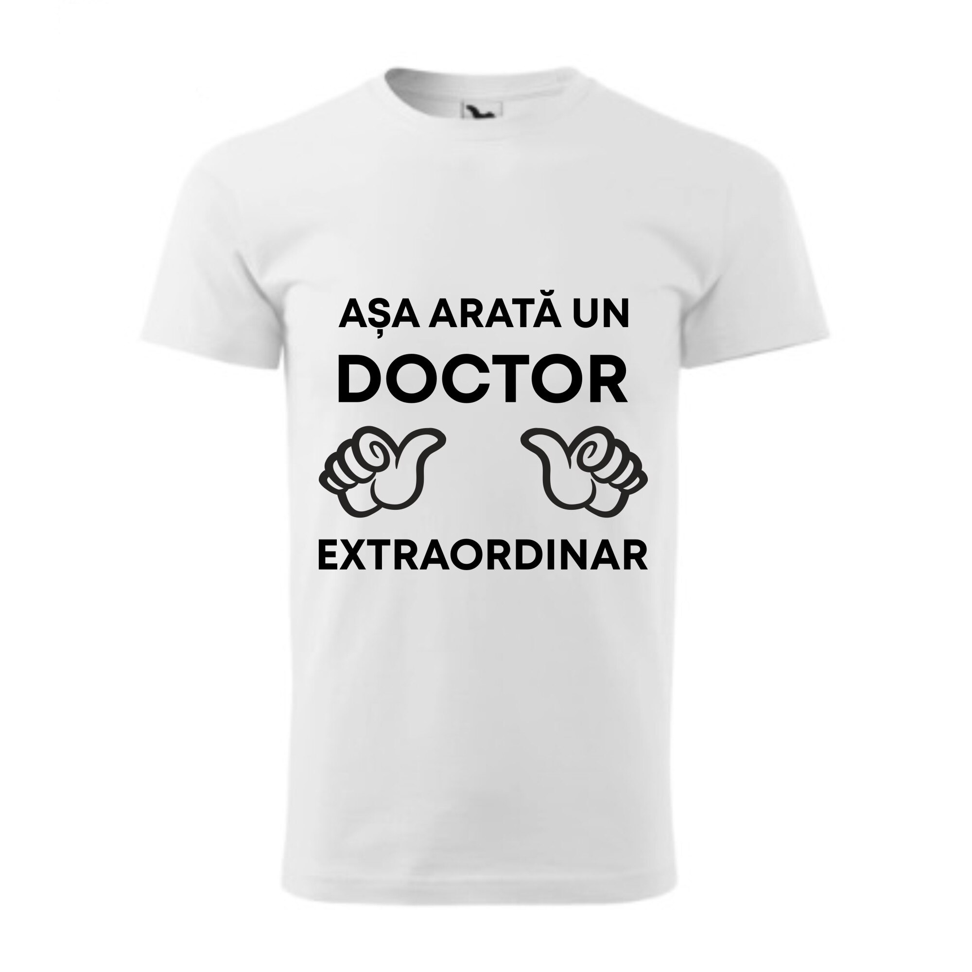 Tricou basic barbati personalizat, Adler, bumbac, alb XL Asa arata un doctor extraordinar