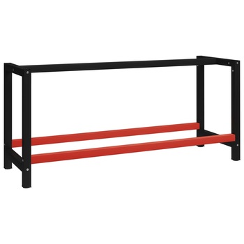 Cadru metalic spatiu de lucru, vidaXL, Metal, 175 x 57 x 79 cm, Negru/rosu Cadru metalic spatiu de lucru, vidaXL, Metal, 175 x 57 x 79 cm, Negru/rosu