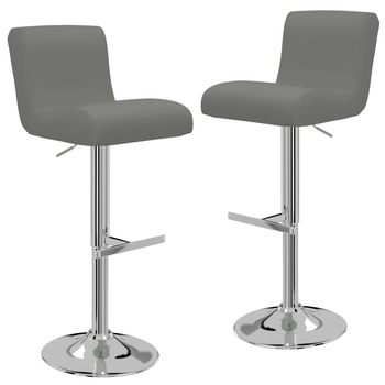 Set de 2 scaune de bar, cu inaltime reglabila, vidaXL, Piele artificiala-metal, 41 x 48,5 x (84-105) cm, Gri Set de 2 scaune de bar, cu inaltime reglabila, vidaXL, Piele artificiala-metal, 41 x 48,5 x (84-105) cm, Gri