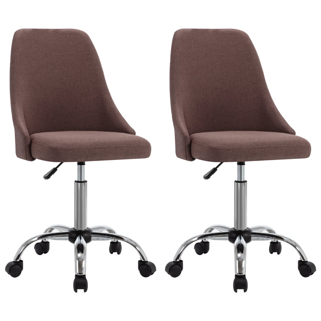 Set de 2 scaune de bucatarie, vidaXL, Textil/Metal, 49 x 52,5 x (84,5-94,5) cm, Maro Taupe