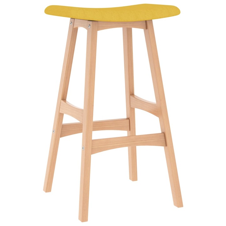 Set de 2 taburete de bar inalte, vidaXL, Tesatura, 44 x 27 x 70 cm, Galben