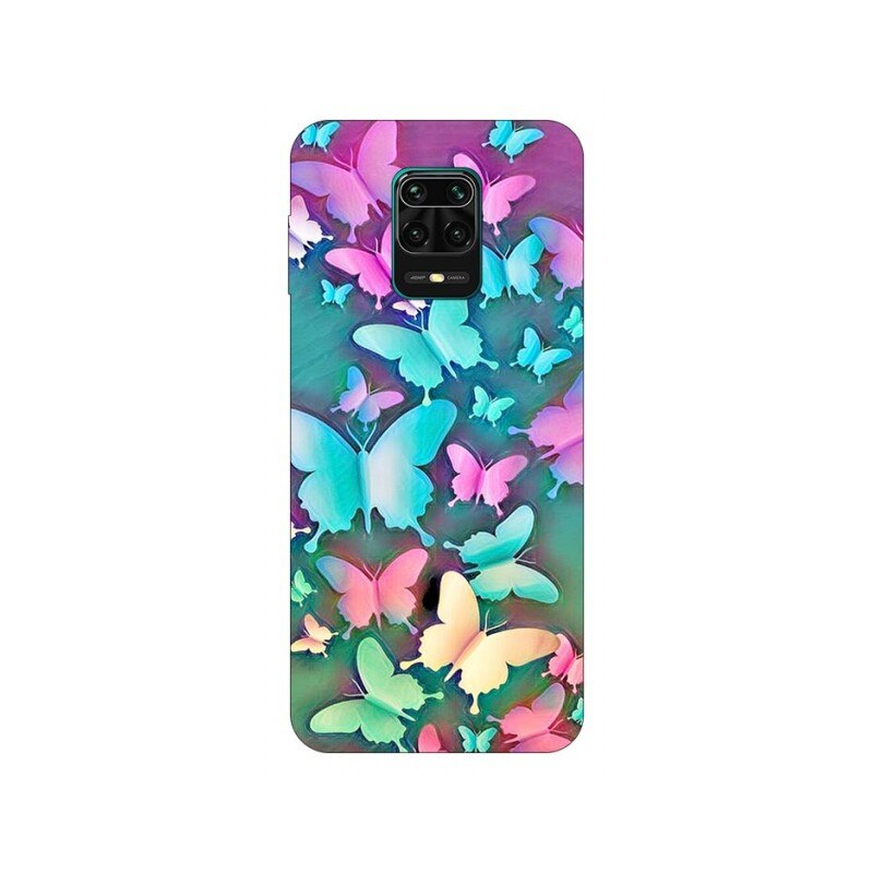 Husa Silicon Soft Upzz Print Compatibila Cu Xiaomi Redmi Note 9 Pro Model Colorfull Butterflies