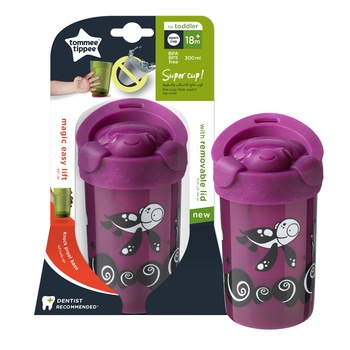 Cana Tommee Tippee No Knock Large cu capac, 300 ml, 18 luni+, Broscuta testoasa mov Cana Tommee Tippee No Knock Large cu capac, 300 ml, 18 luni+, Broscuta testoasa mov