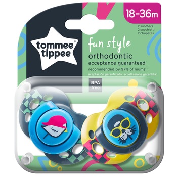 Suzeta ortodontica de zi Tommee Tippee Fun, 2 buc, 18-36 luni, Catelusi Suzeta ortodontica de zi Tommee Tippee Fun, 2 buc, 18-36 luni, Catelusi