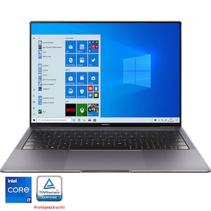 Laptop ultraportabil Matebook X Pro cu procesor Intel® Core™ i7-1165G7 pana la 4.70 GHz, 13.9", 3K, 3:2, 16GB, 512GB SSD, Intel® Iris® Xe Graphics, Windows 10 Pro, Gray