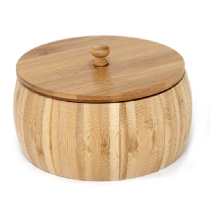 Бамбукова купа HORECANO, с капак, 17х8.5 см