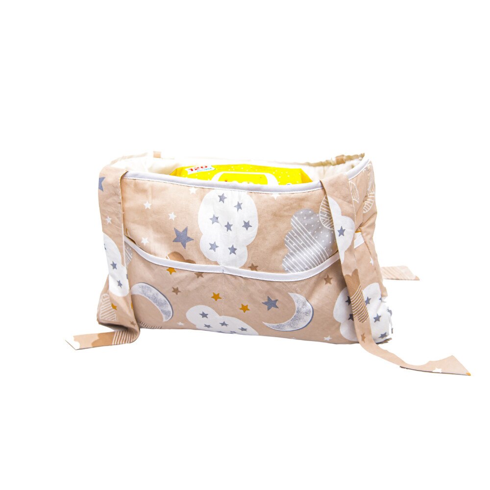 Organizator patut bebelusi, BABYEN, cu norisori, bumbac, crem/bej, 45 x 25 cm