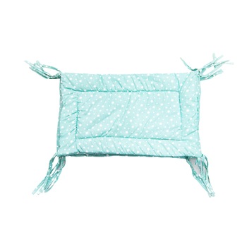 Aparatori laterale patut, BABYEN, cu stelute, 3 piese, bumbac, alb/turquoise, + 0 luni Aparatori laterale patut, BABYEN, cu stelute, 3 piese, bumbac, alb/turquoise, + 0 luni