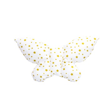 Perna Butterfly, BABYEN, cu stelute, bumbac, alb/galben, 35 x 30 cm Perna Butterfly, BABYEN, cu stelute, bumbac, alb/galben, 35 x 30 cm