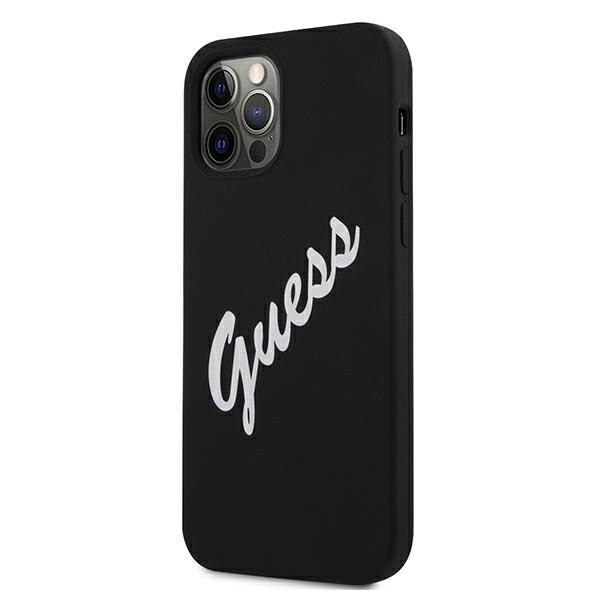 Husa de protectie Guess Silcone Vintage pentru iPhone 12 Pro Max Negru