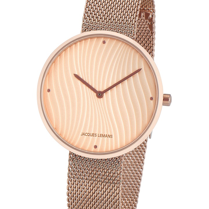 Ceas de dama Jacques Lemans 1-2093I, Quartz, 36mm, 5ATM, Auriu