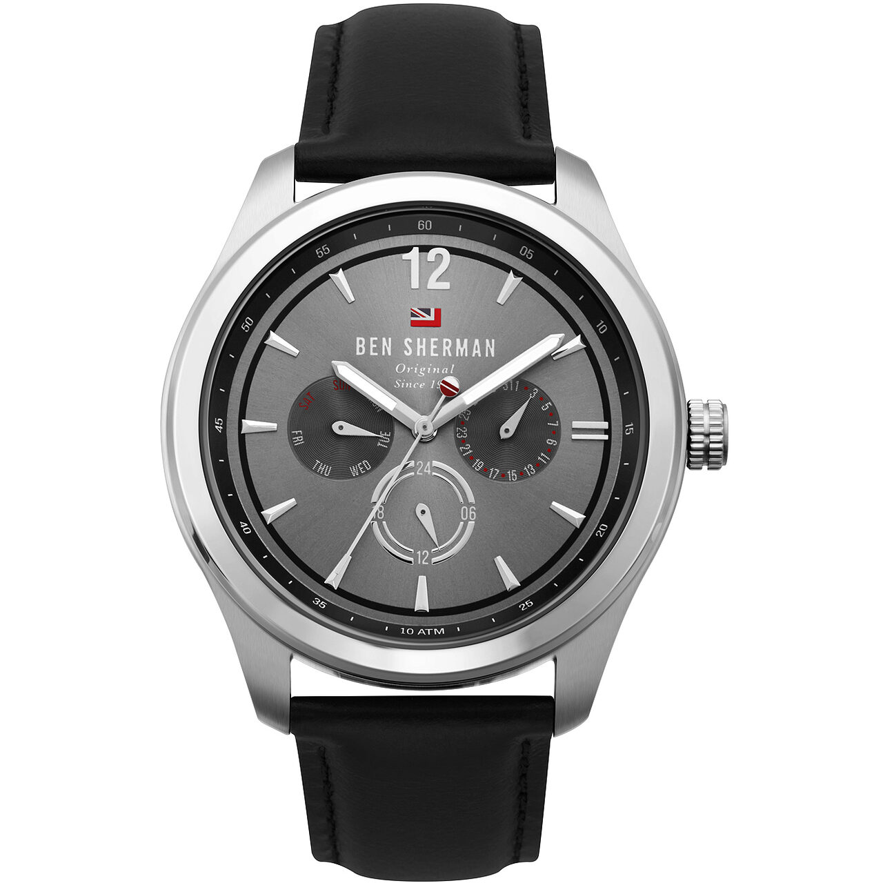 Ceas barbatesc Ben Sherman WBS112B, Quartz, 44mm, 10ATM, Argintiu