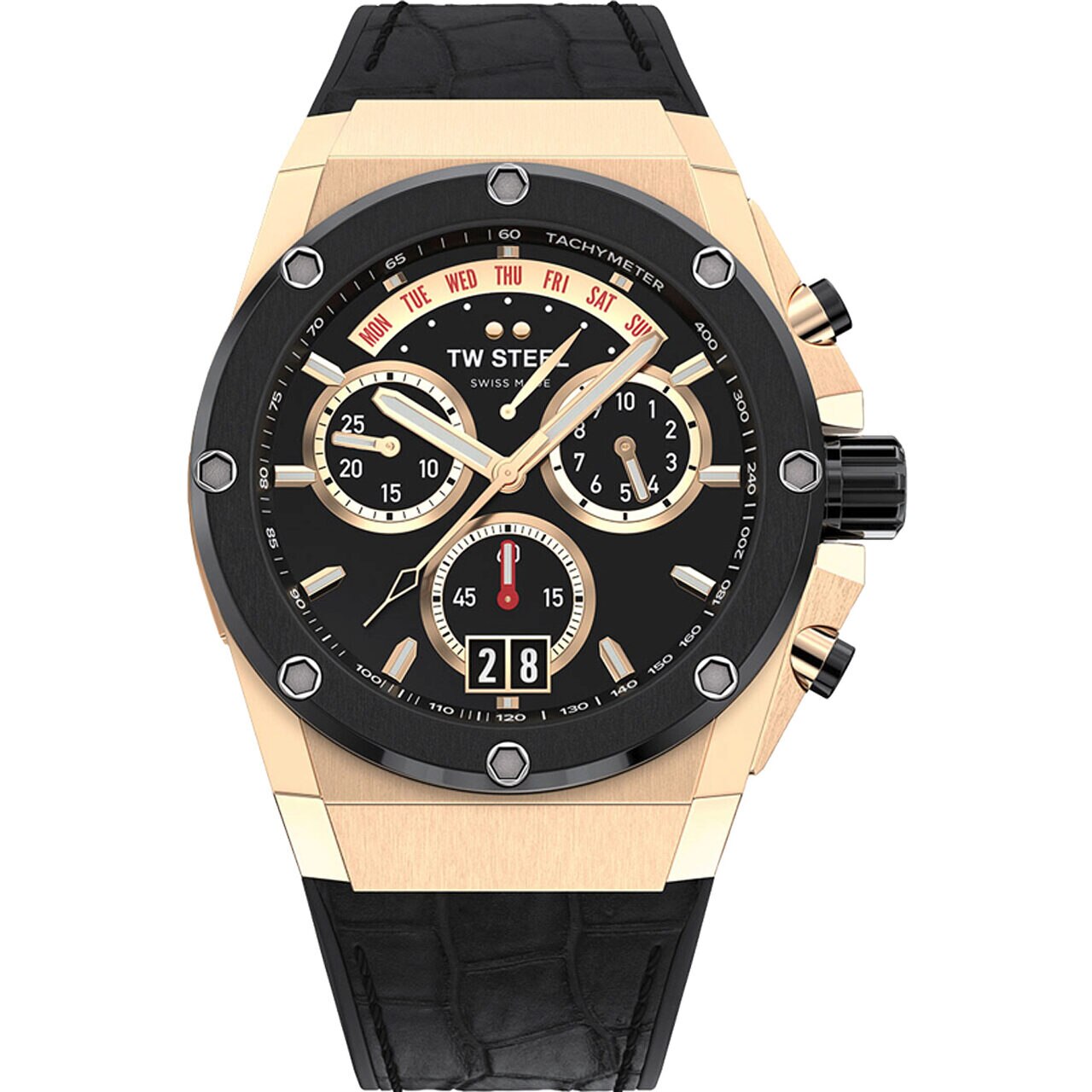 Ceas barbatesc Tw-Steel ACE113, Quartz, 44mm, 20ATM, Auriu