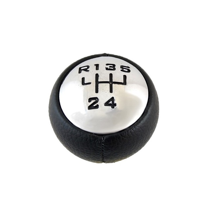 Топка за скоростен лост Peugeot 307, 5 скорости, Черен/Хром