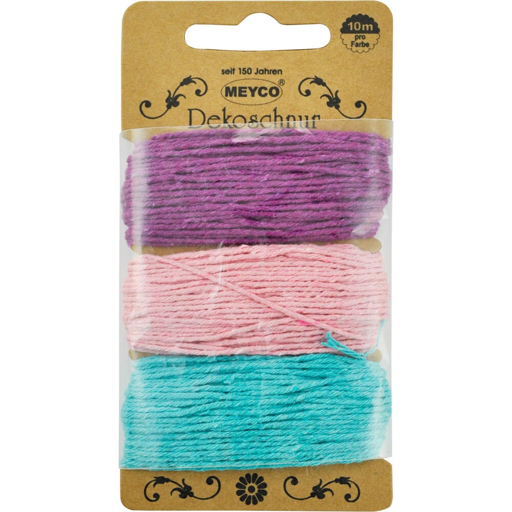 Snur decorativ, 3 culori, 30 m