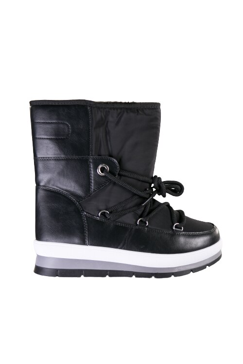 Cizme dama Nigeria albe, Negru