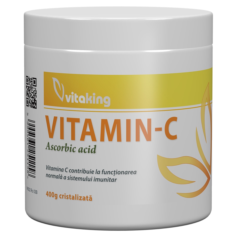 Supliment alimentar Vitamina C cristalizata, Vitaking, 400 grame