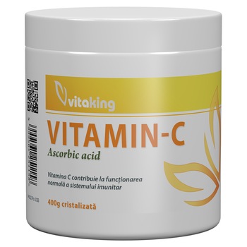Supliment alimentar Vitamina C cristalizata, Vitaking, 400 grame Supliment alimentar Vitamina C cristalizata, Vitaking, 400 grame