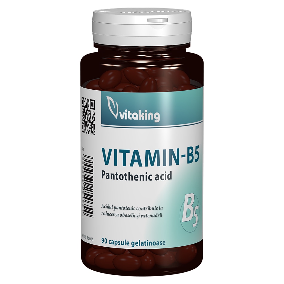 Supliment alimentar Vitamina B5 200mg, Vitaking, 90 capsule