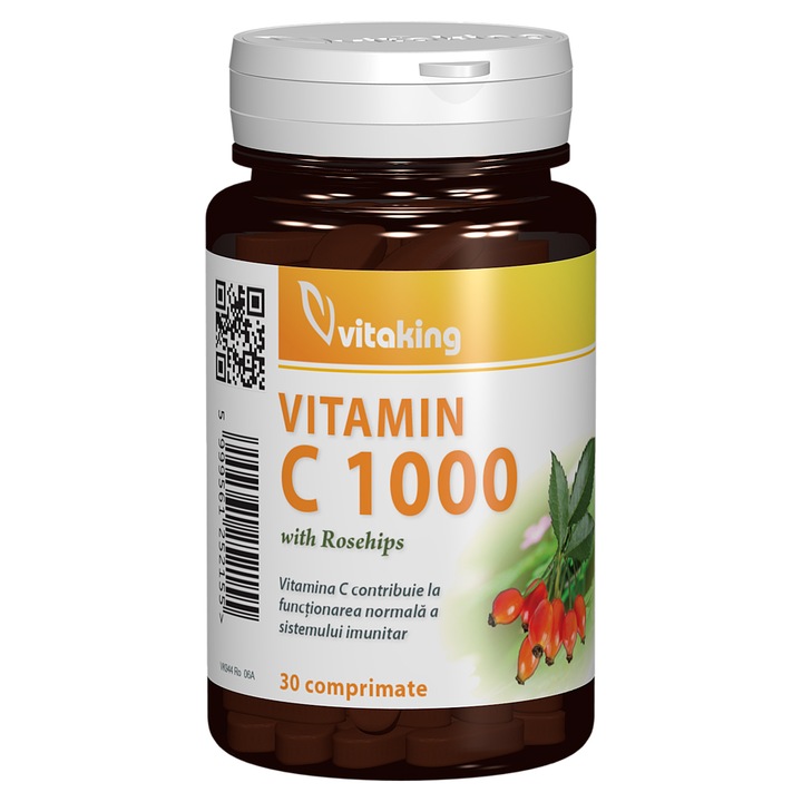 Supliment alimentar Vitamina C 1000 mg cu macese, Vitaking, 30 comprimate